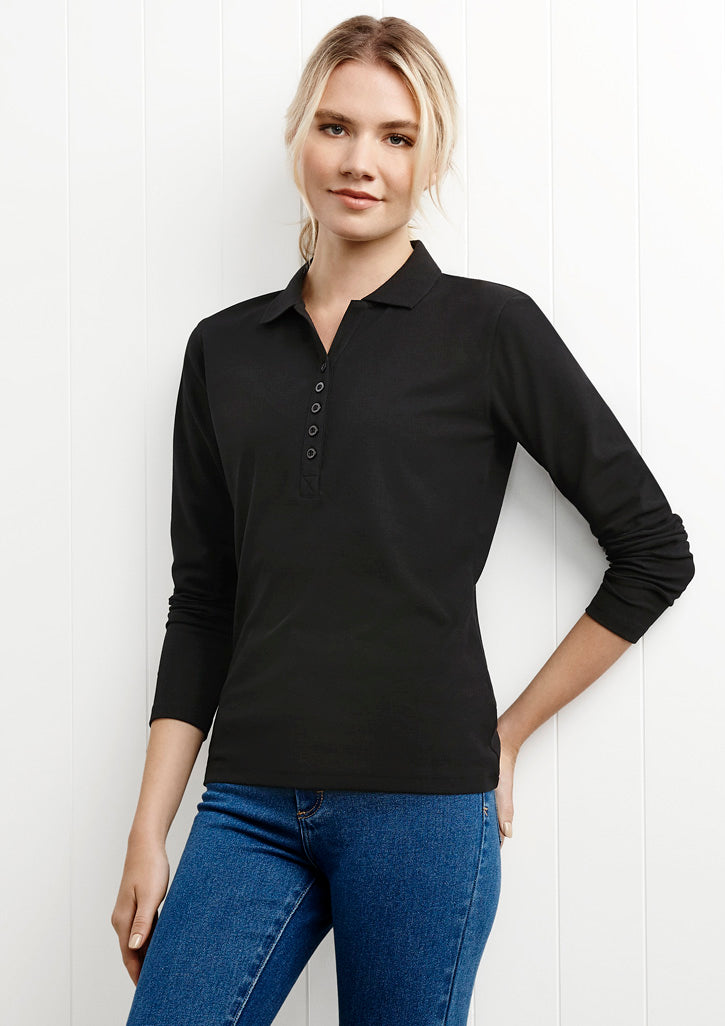 Womens Crew Long Sleeve Polo Shirt