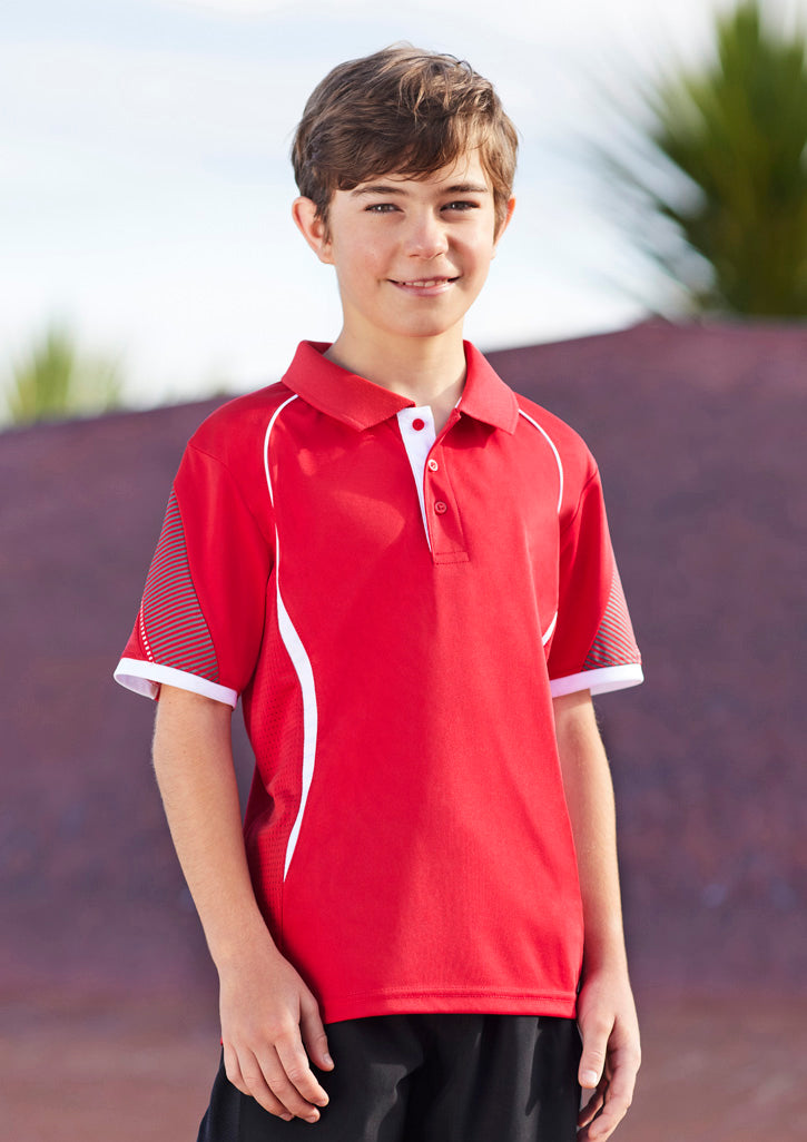 Kids Razor Short Sleeve Polo with Grid Mesh Panels & UV Protection