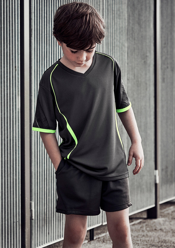 Kids Circuit Short with Silver Reflective Trims and Secure Zippered Pocket